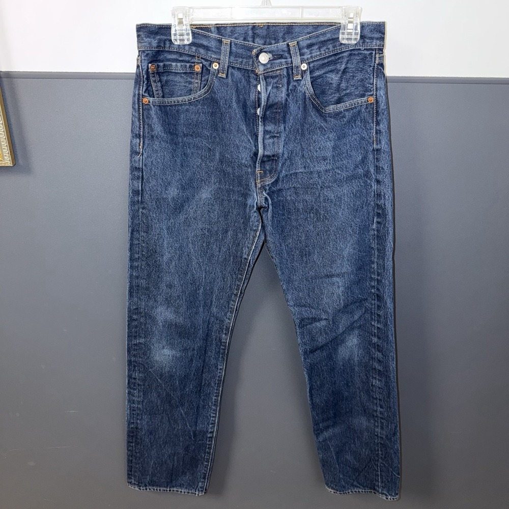 Levis 501 32x34 Mens Button Fly Blue Jeans Straight Leg Cotton Denim‎ pants